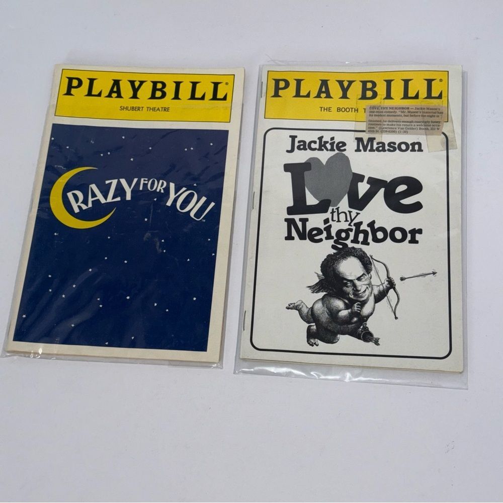 2 Playbill broadway shows - Crazy for You & Love thy Neighbor